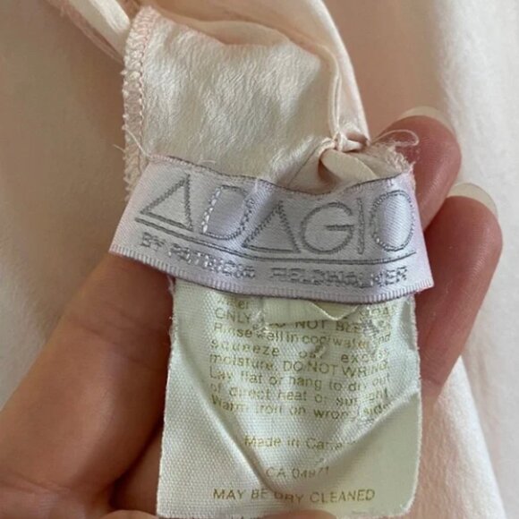 Adagio 100% Silk Mini Negligee Slip Blush Pink - Picture 4 of 4